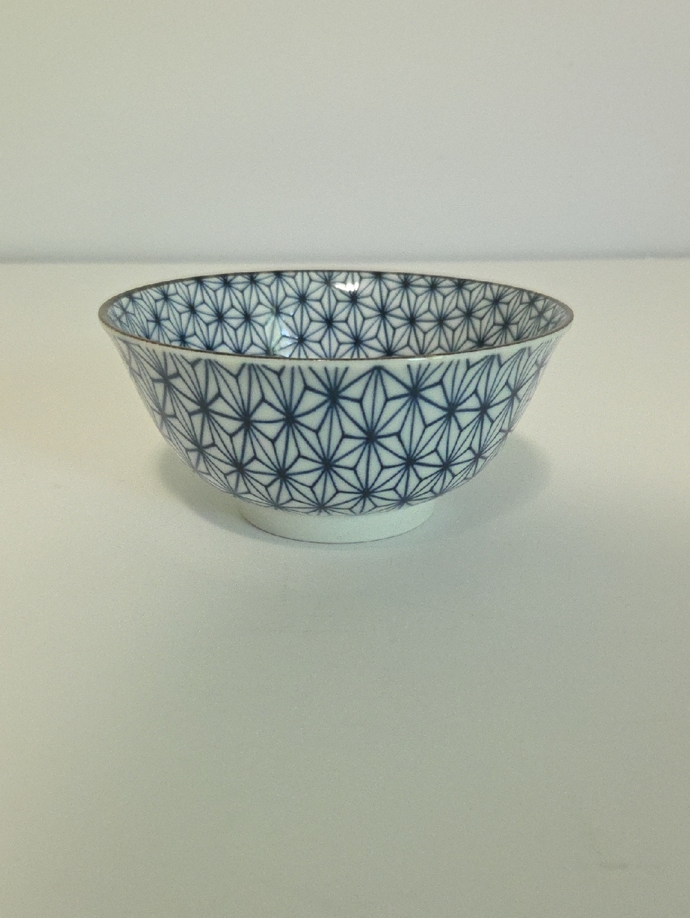 Blue Geometric Porcelain Bowl - Classic Home Art Accent